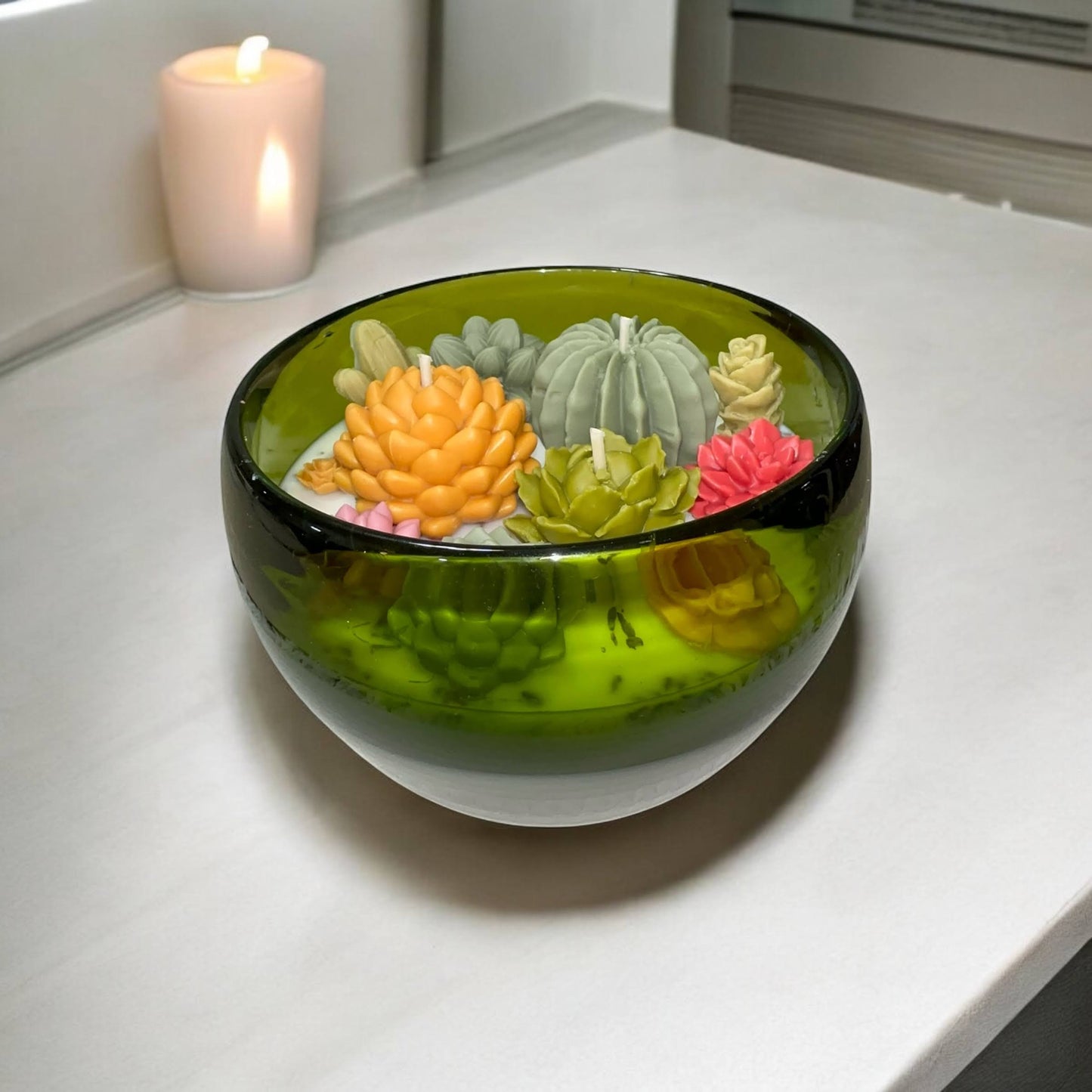 Elegant Succulent-Inspired Candle
