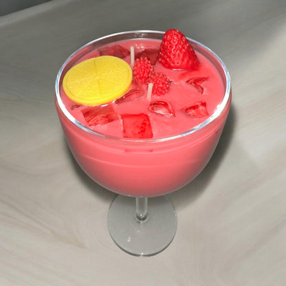 2 Cocktail Strawberry Margarita Candle, Bundle