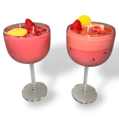 2 Cocktail Strawberry Margarita Candle, Bundle