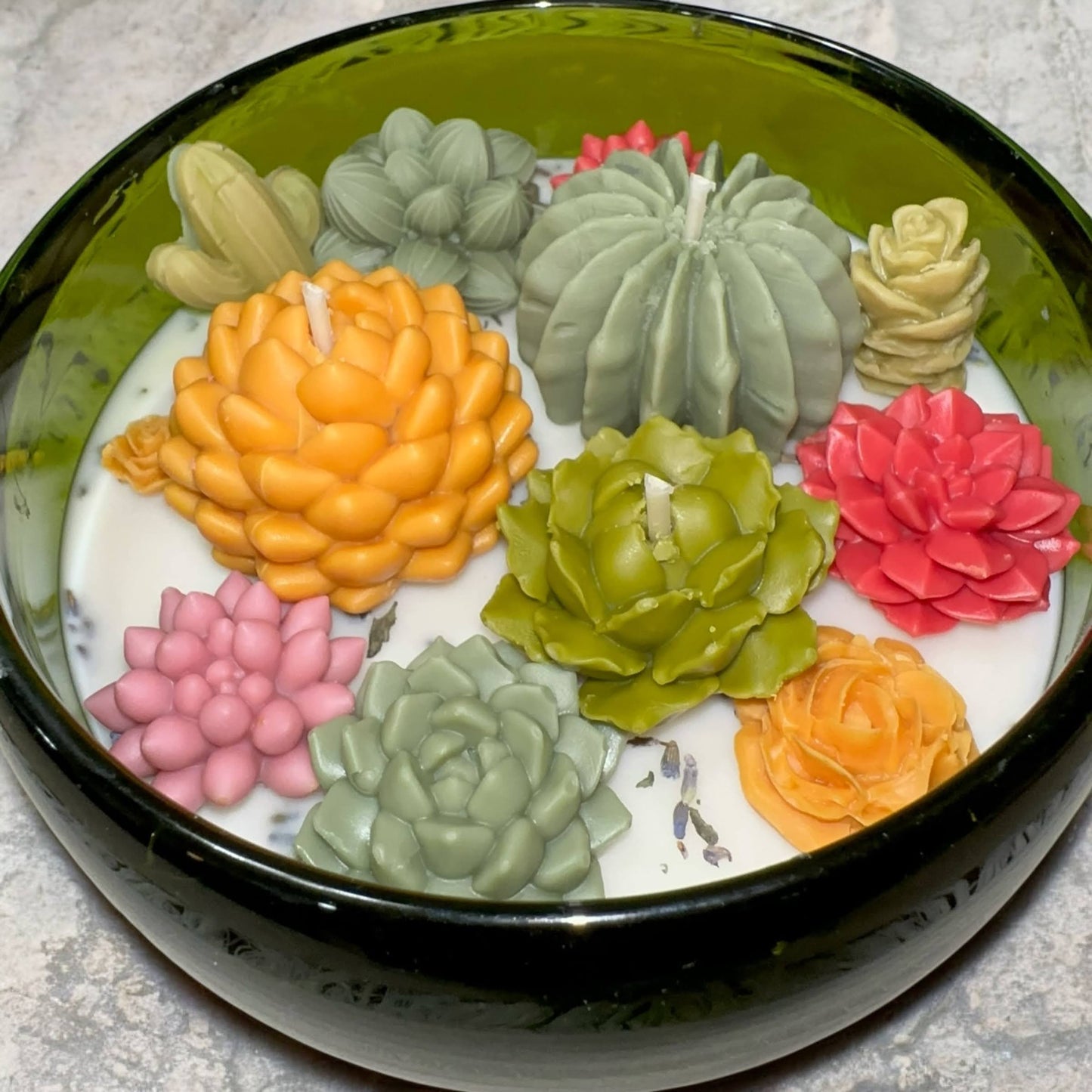 Elegant Succulent-Inspired Candle