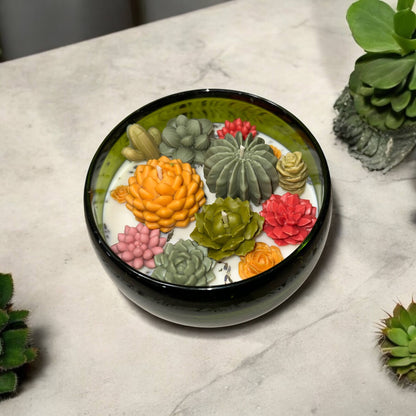 Elegant Succulent-Inspired Candle