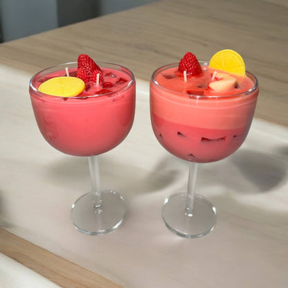 2 Cocktail Strawberry Margarita Candle, Bundle
