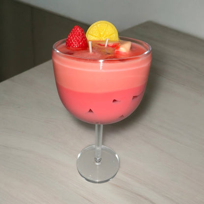 2 Cocktail Strawberry Margarita Candle, Bundle