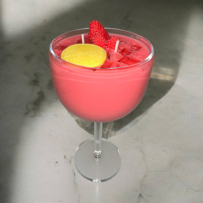 2 Cocktail Strawberry Margarita Candle, Bundle