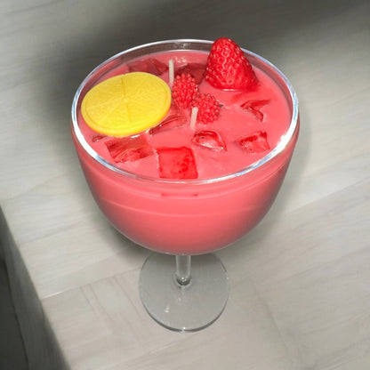 2 Cocktail Strawberry Margarita Candle, Bundle