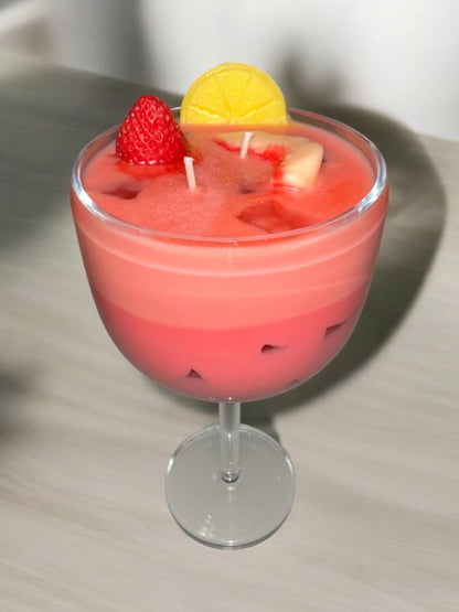 2 Cocktail Strawberry Margarita Candle, Bundle